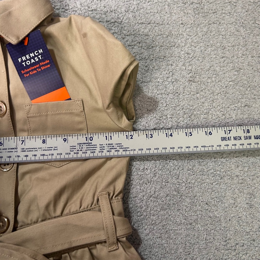 French Toast Safari Dress Size 5 Khaki Tan Utility Academia School Uniform NWT - Picture 3 of 7